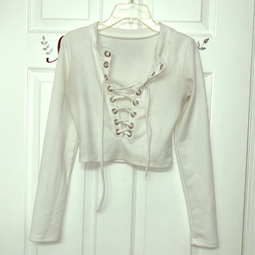 White tie up top
